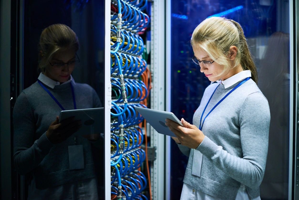 A Woman Working on Networking Job